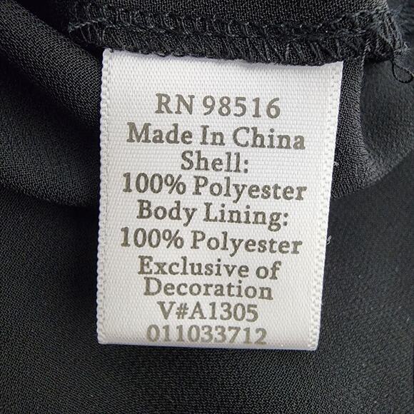 Coldwater Creek Shirt Large Black Chiffon Pleated Romantic Button Cottagecore - Picture 10 of 11